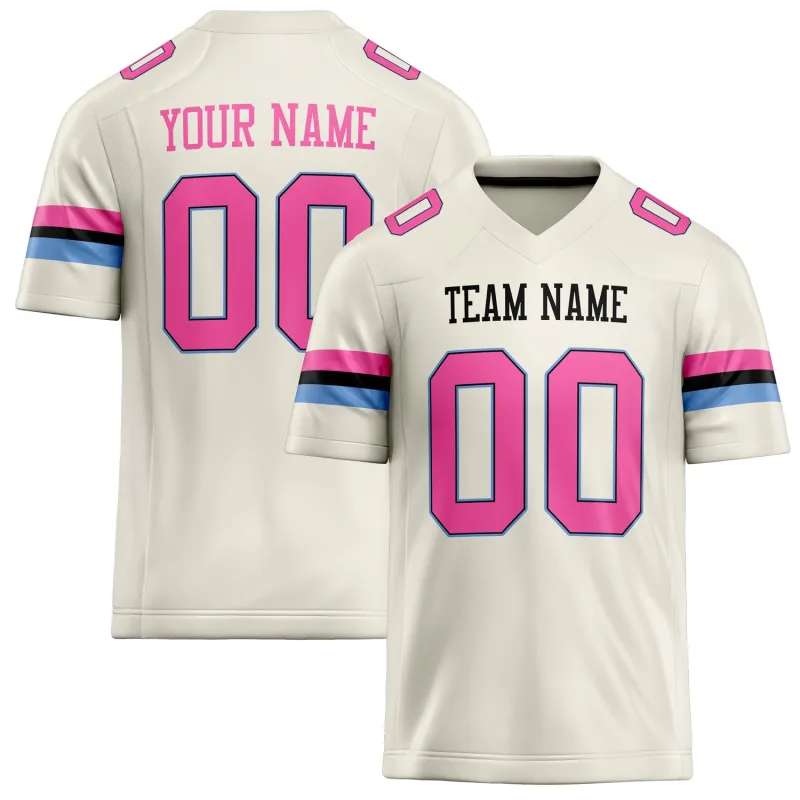 Custom Cream pink Solid Colour Football Jersey sold by Tailorly