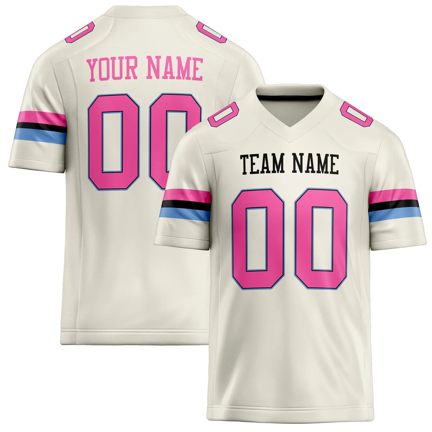 Custom Cream pink Solid Colour Football Jersey sold by Tailorly