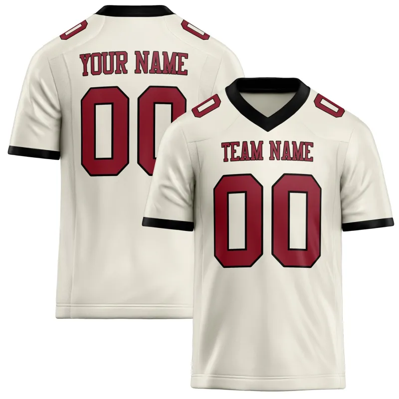 Custom Cream maroon Solid Colour Football Jersey sold by Tailorly