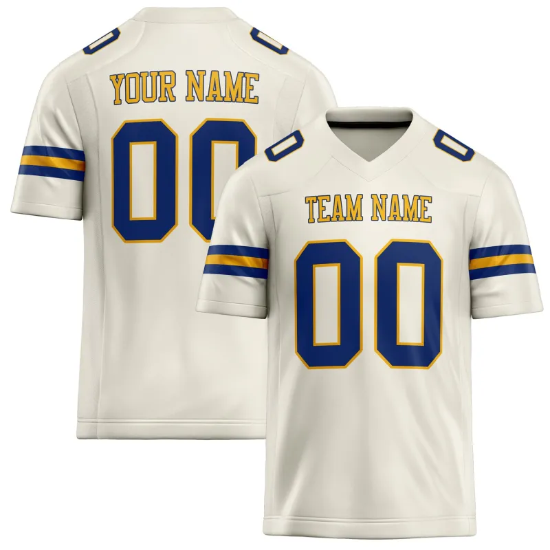 Custom Cream royal Solid Colour Football Jersey sold by Tailorly