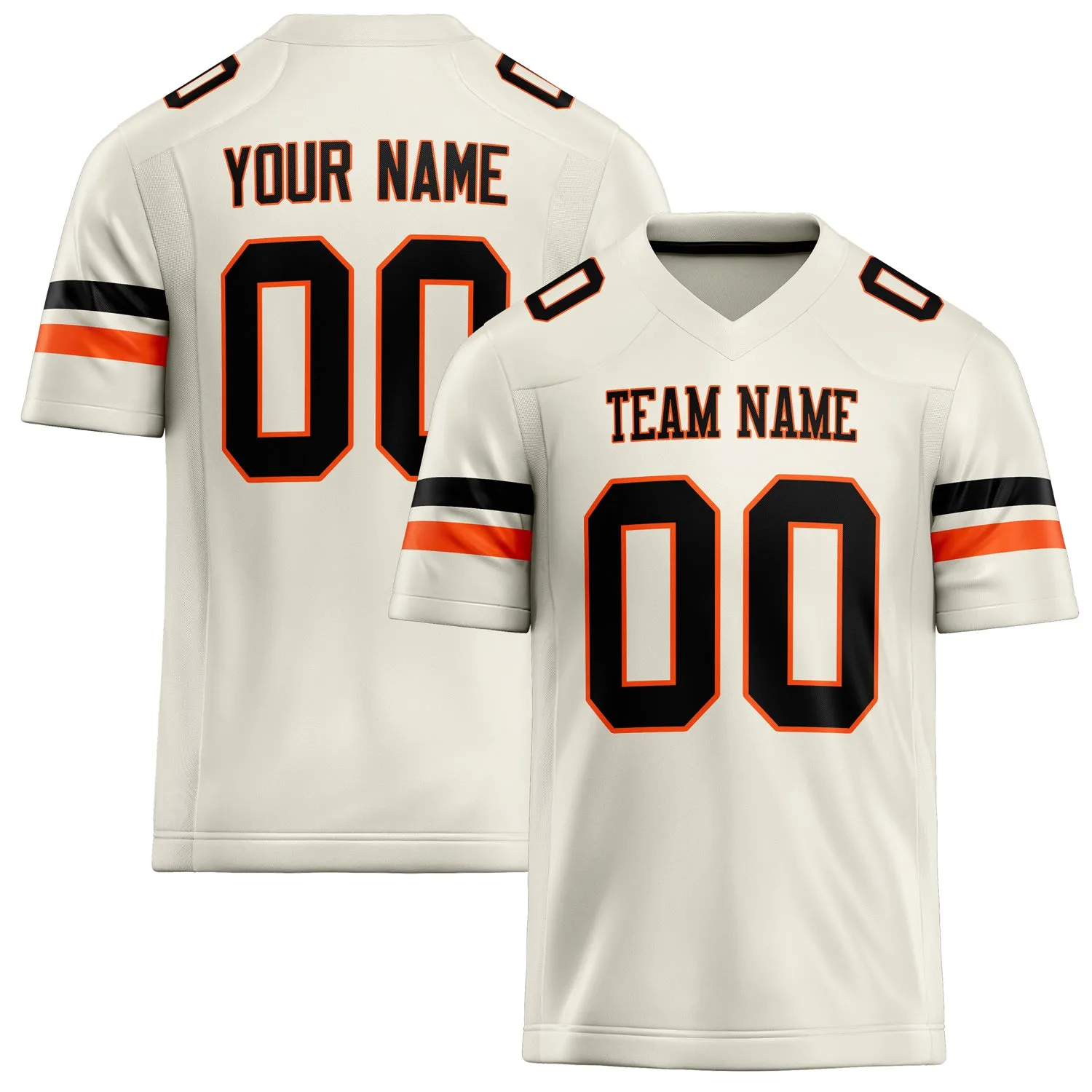 Custom Cream Black Solid Colour Football Jersey sold by Tailorly