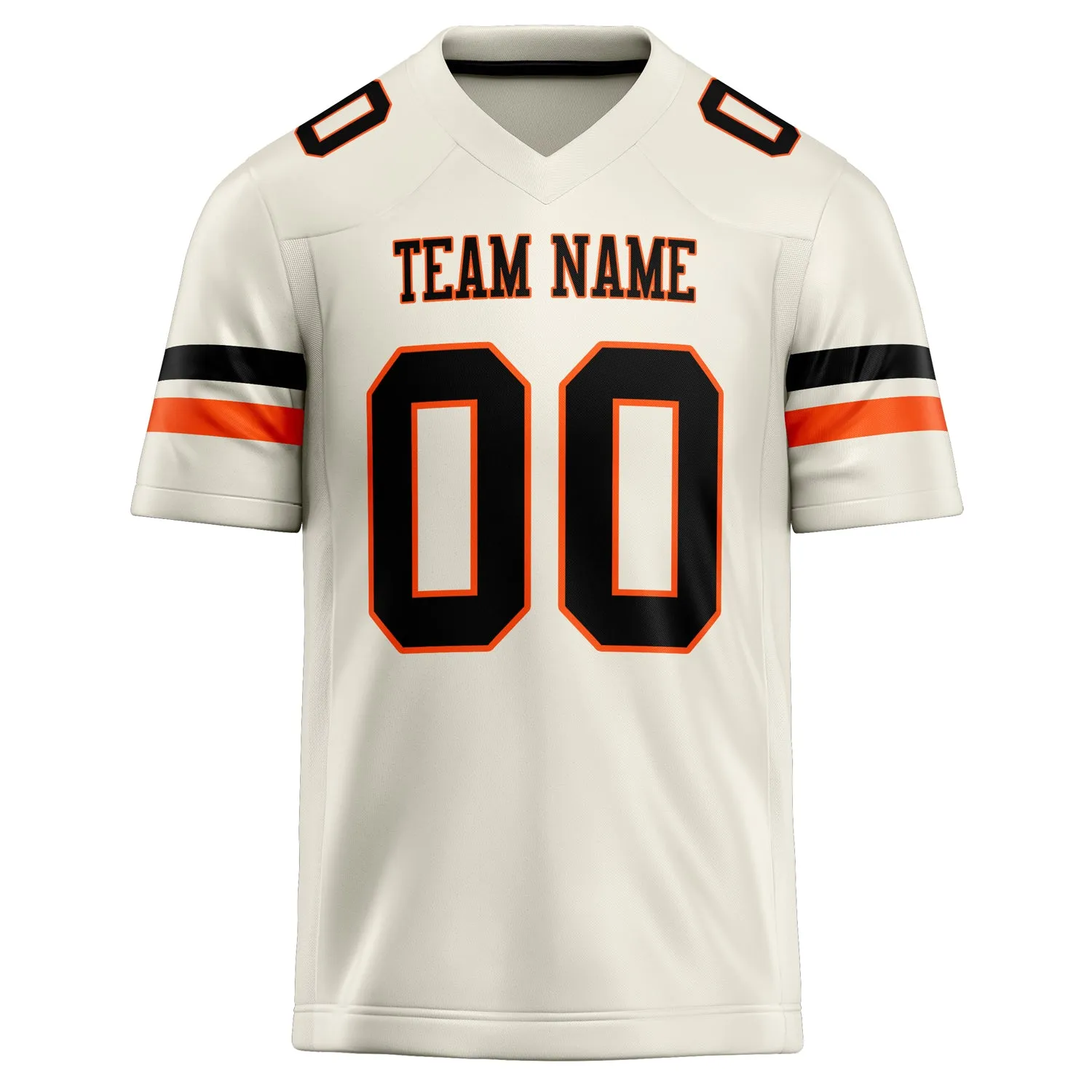 Custom Cream Black Solid Colour Football Jersey sold by Tailorly product image thumbnail 2