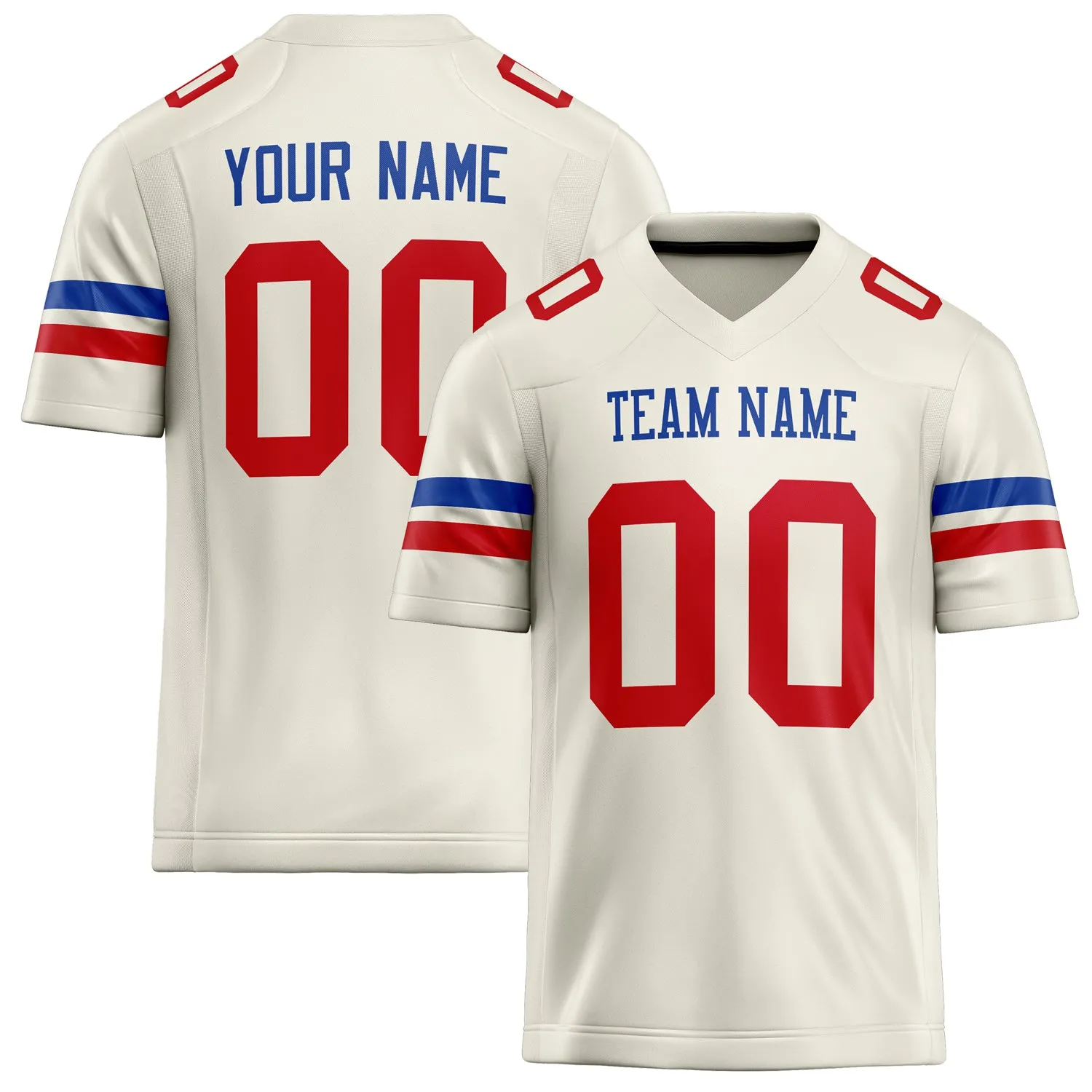 Custom Cream red Solid Colour Football Jersey sold by Tailorly