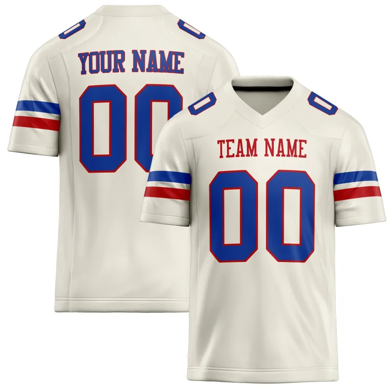 Custom Cream royal Solid Colour Football Jersey sold by Tailorly