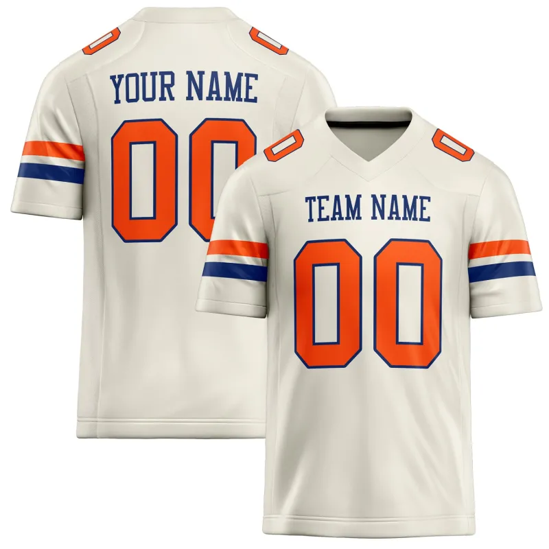 Custom Cream orange Solid Colour Football Jersey sold by Tailorly