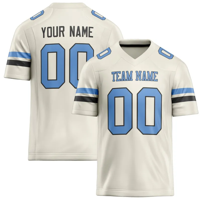 Custom Cream light blue Solid Colour Football Jersey sold by Tailorly