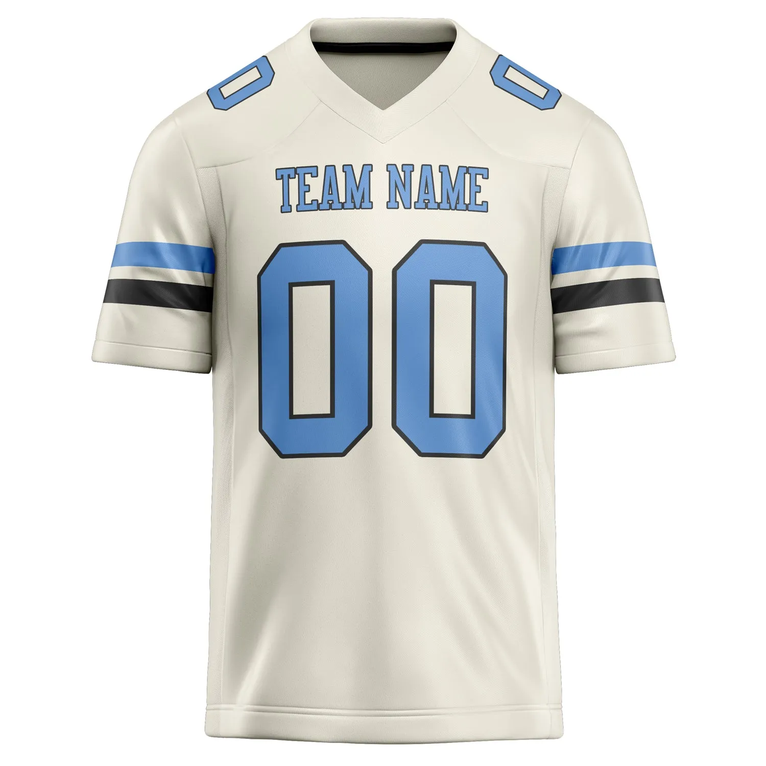 Custom Cream light blue Solid Colour Football Jersey sold by Tailorly product image thumbnail 2