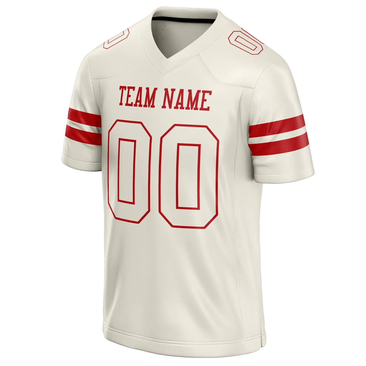 Custom Cream red Solid Colour Football Jersey sold by Tailorly product image thumbnail 3