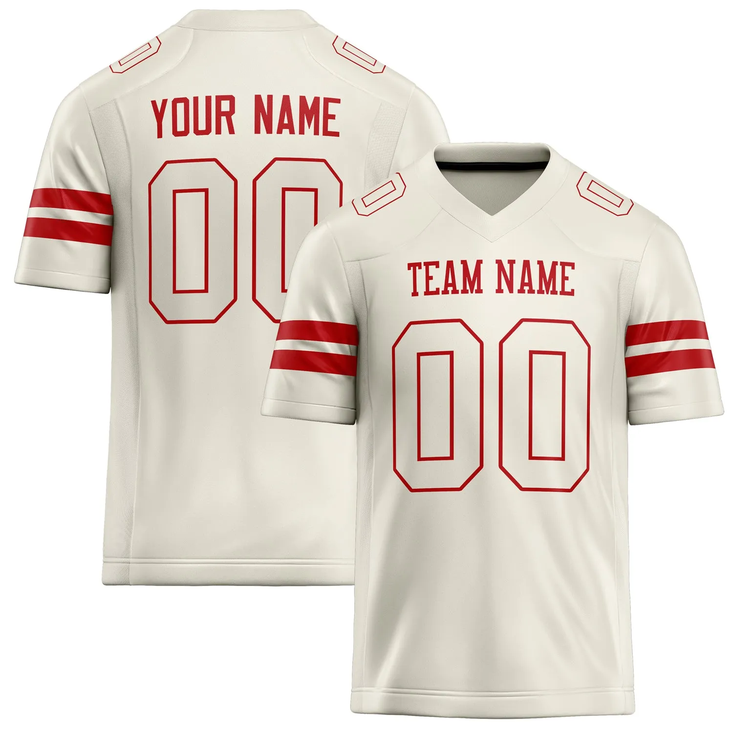 Custom Cream red Solid Colour Football Jersey sold by Tailorly