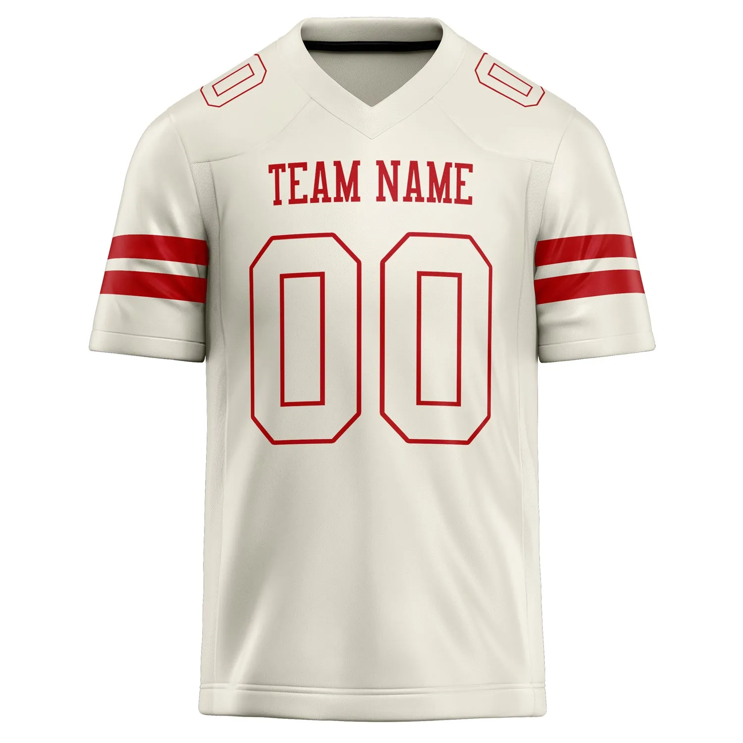 Custom Cream red Solid Colour Football Jersey sold by Tailorly product image thumbnail 2