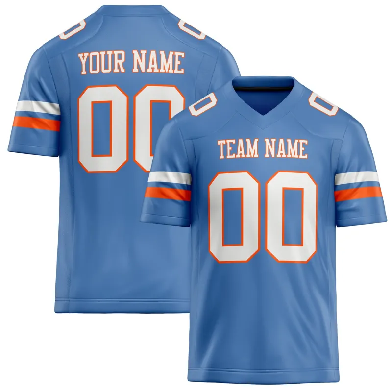 Custom Electric Blue White Solid Colour Football Jersey made by Tailorly