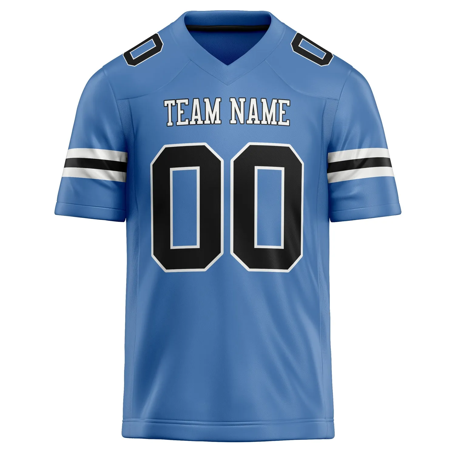Custom Electric Blue Black Solid Colour Football Jersey sold by Tailorly product image thumbnail 2