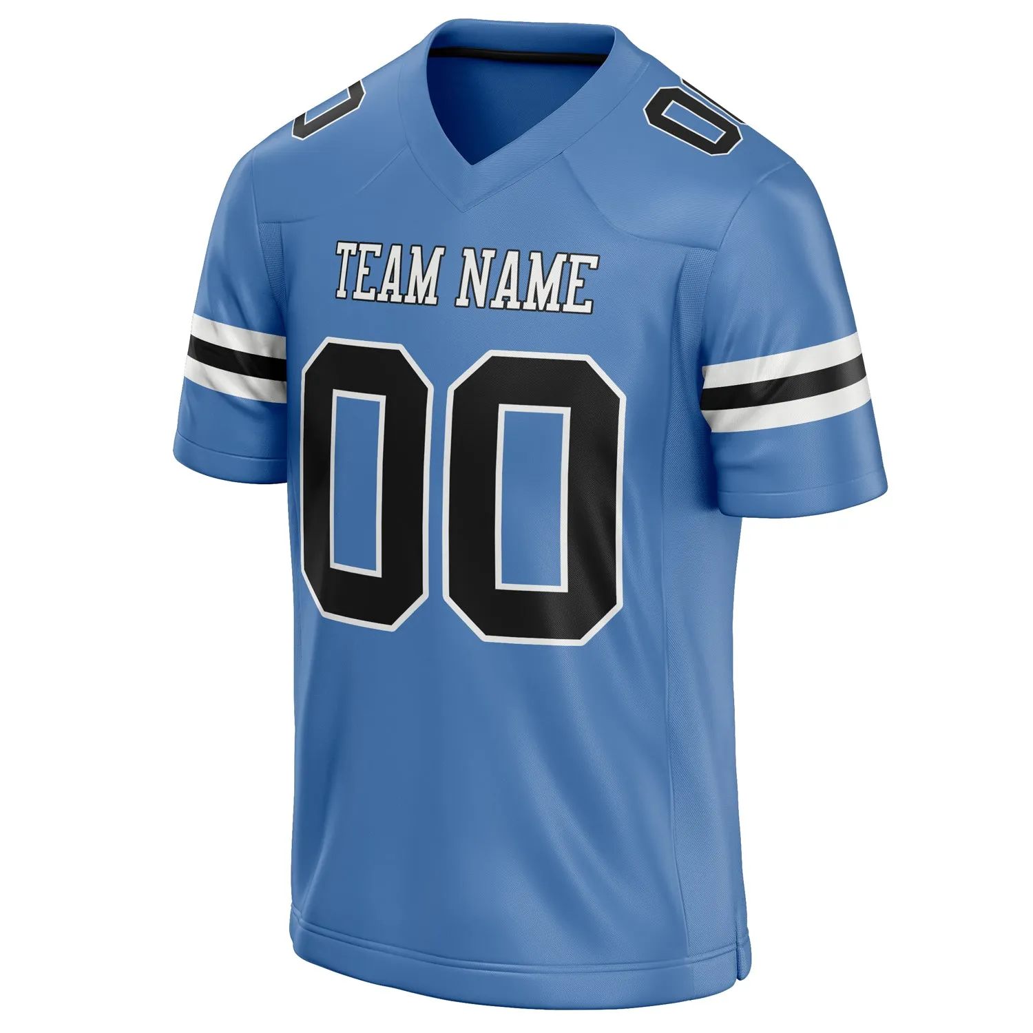 Custom Electric Blue Black Solid Colour Football Jersey sold by Tailorly product image thumbnail 3