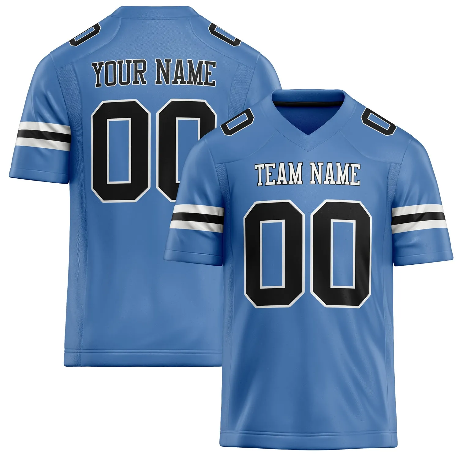 Custom Electric Blue Black Solid Colour Football Jersey sold by Tailorly