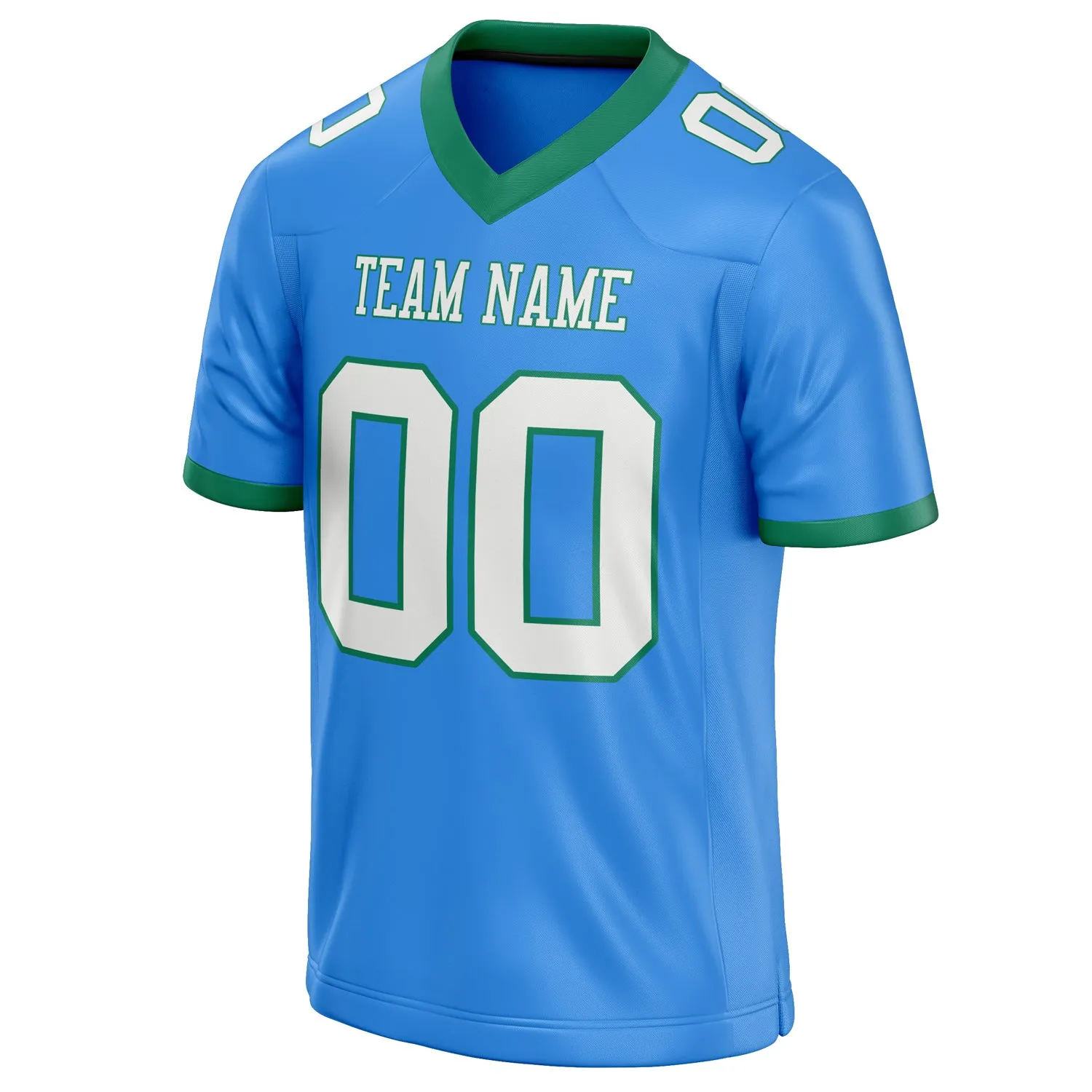 Custom Electric Blue White Solid Colour Football Jersey sold by Tailorly product image thumbnail 3