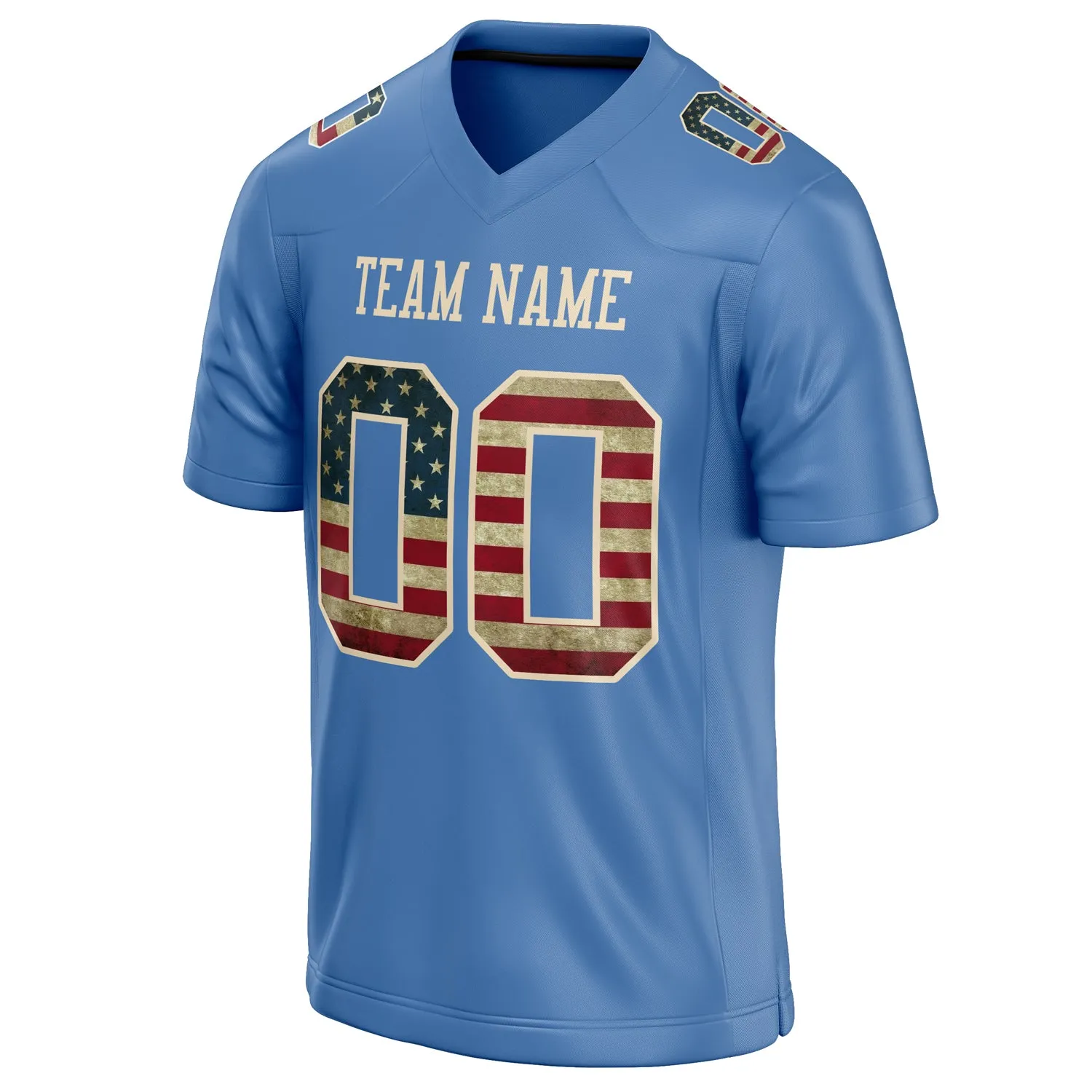 Custom Electric Blue cream Solid Colour Football Jersey sold by Tailorly product image thumbnail 3