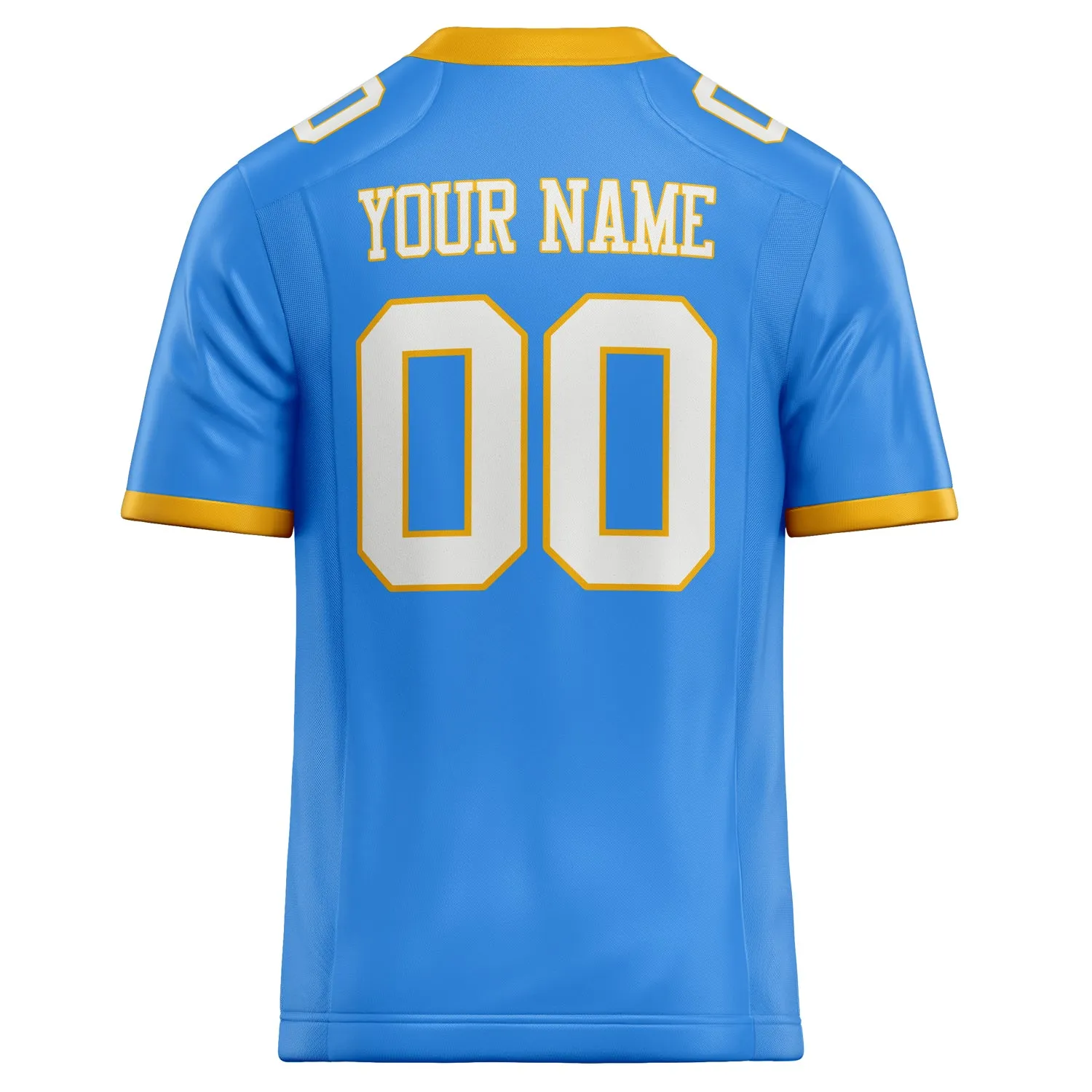 Custom Electric Blue White Solid Colour Football Jersey sold by Tailorly product image thumbnail 4
