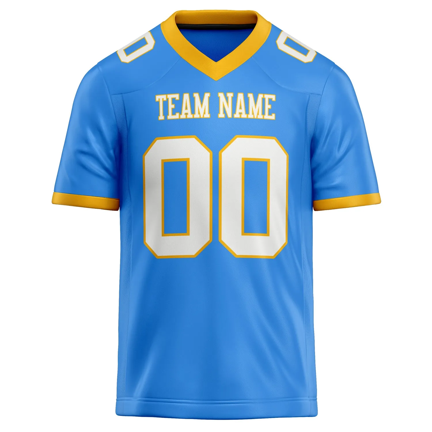 Custom Electric Blue White Solid Colour Football Jersey sold by Tailorly product image thumbnail 2