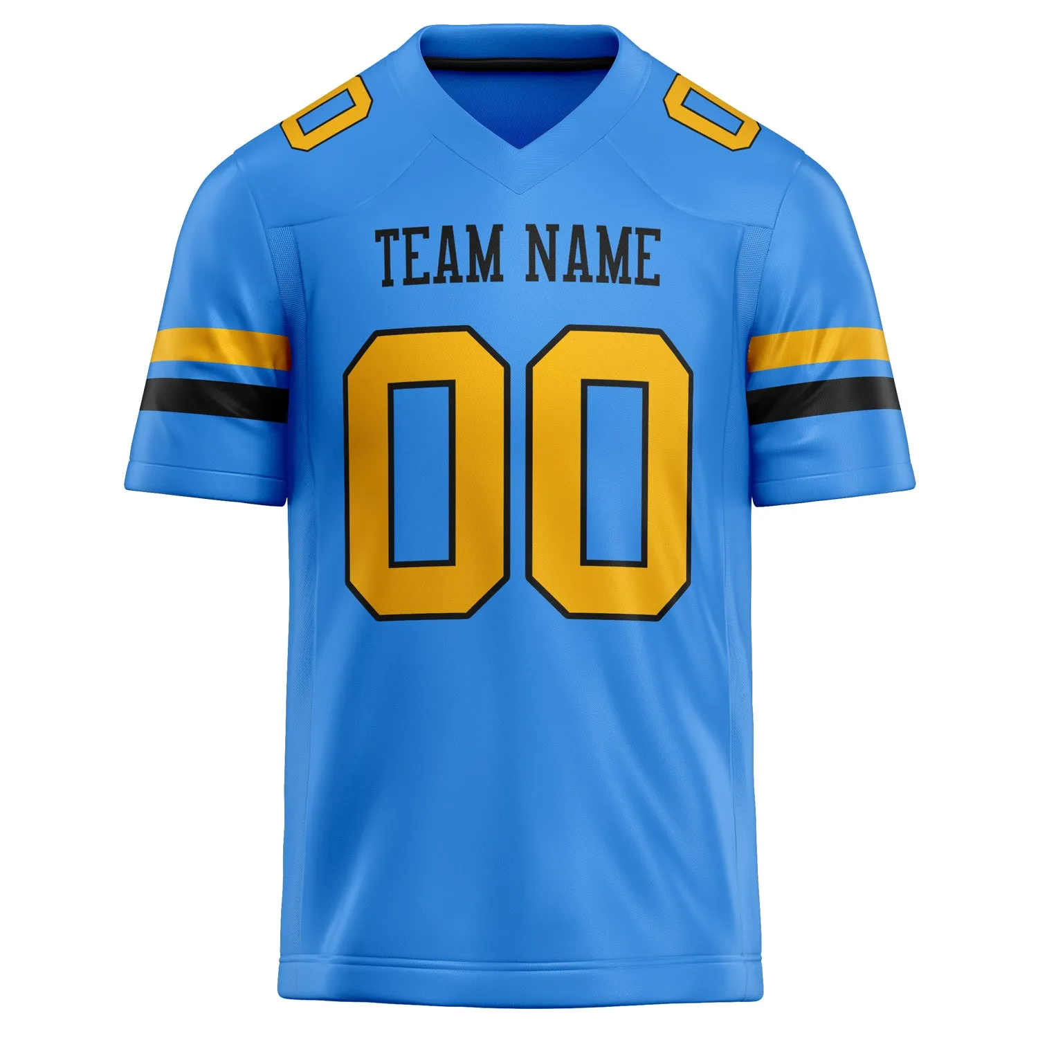 Custom Electric Blue gold Solid Colour Football Jersey sold by Tailorly product image thumbnail 2