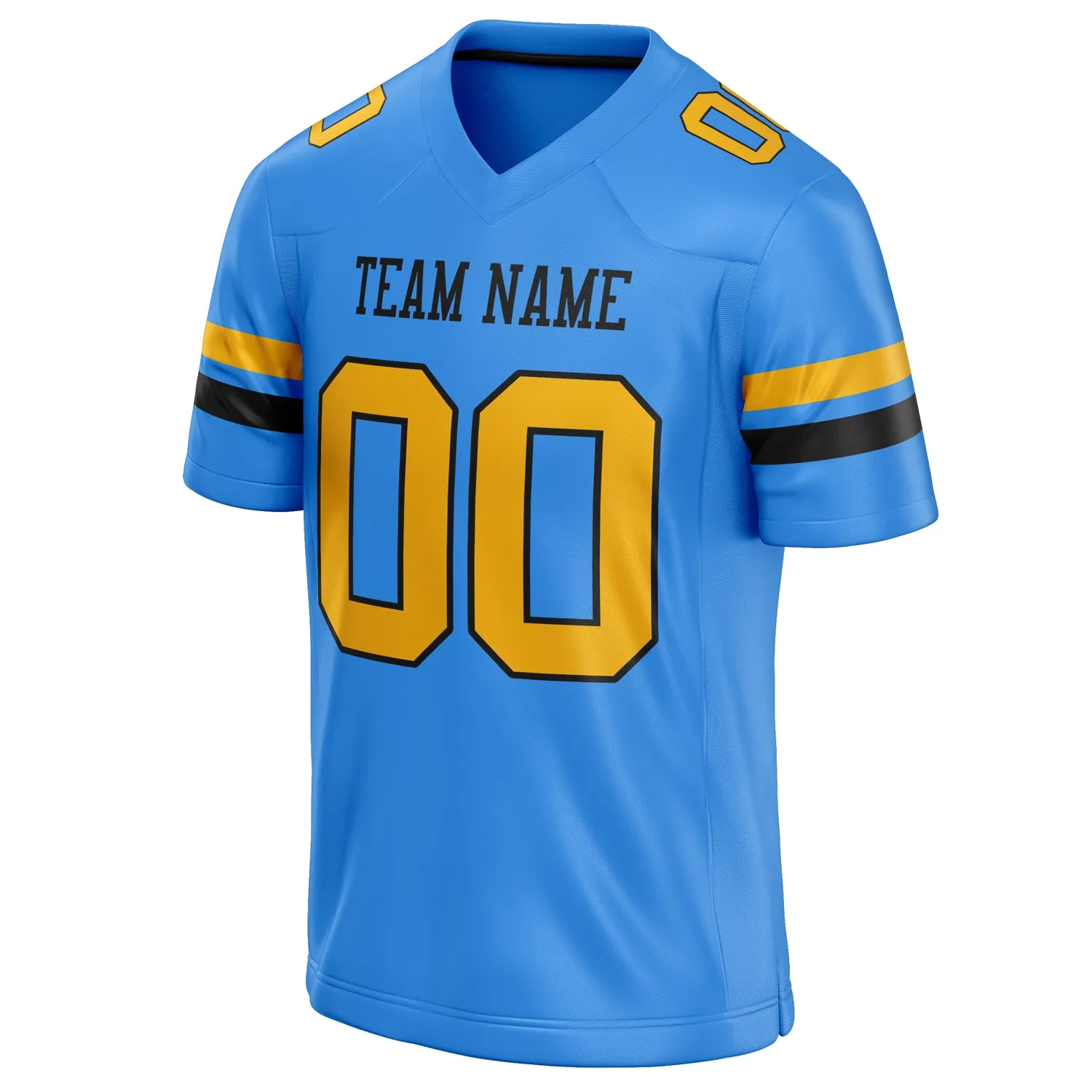 Custom Electric Blue gold Solid Colour Football Jersey sold by Tailorly product image thumbnail 3