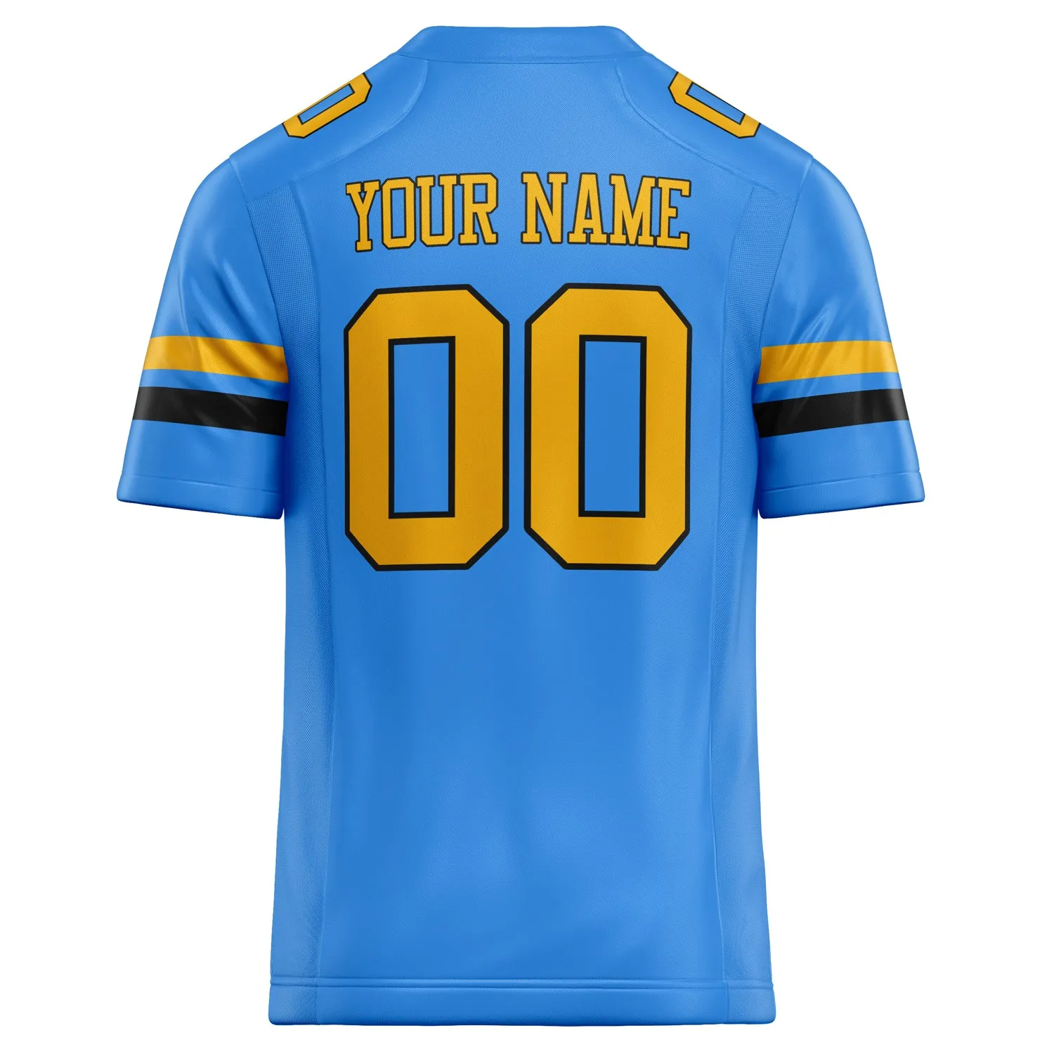Custom Electric Blue gold Solid Colour Football Jersey sold by Tailorly product image thumbnail 4