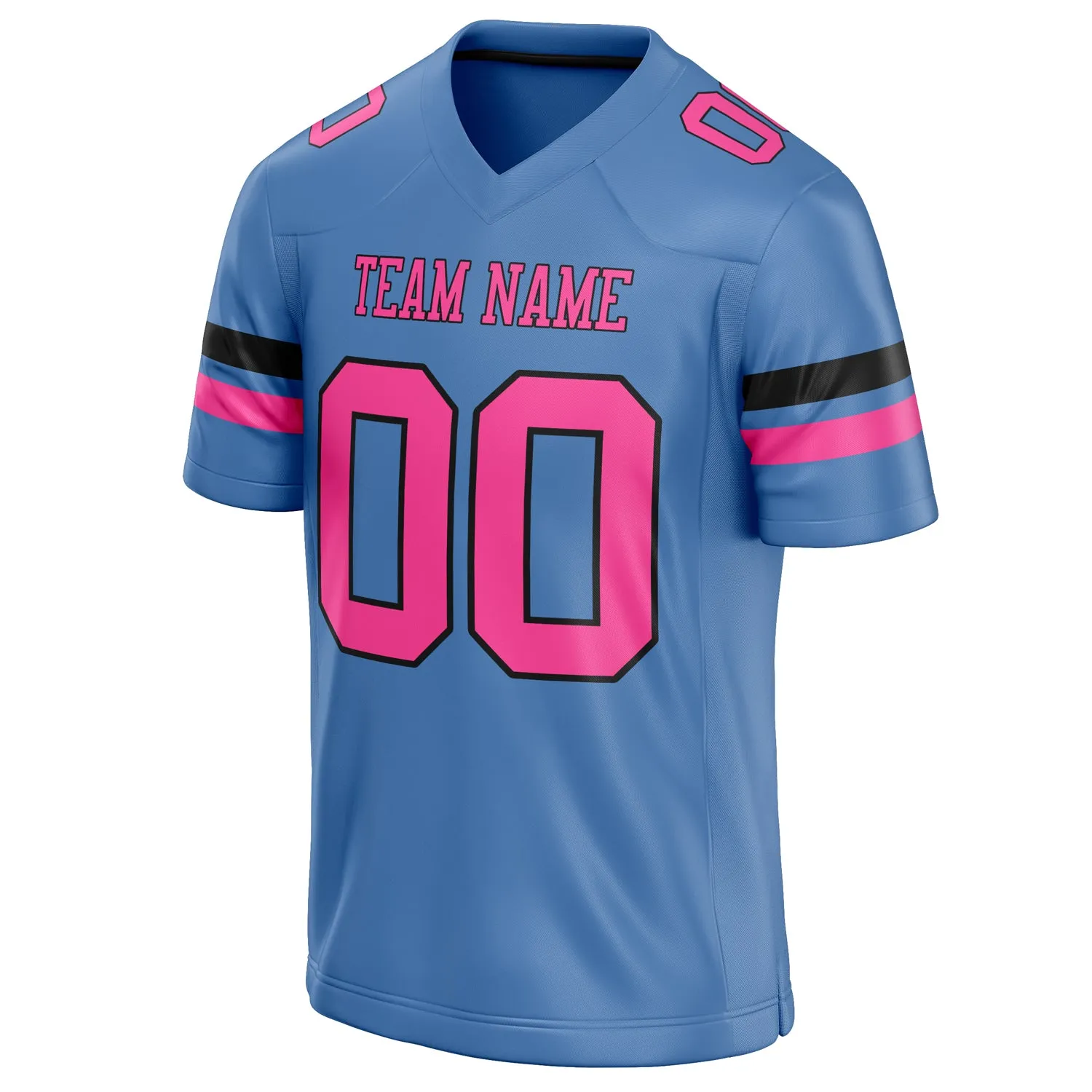 Custom Electric Blue pink Solid Colour Football Jersey sold by Tailorly product image thumbnail 3