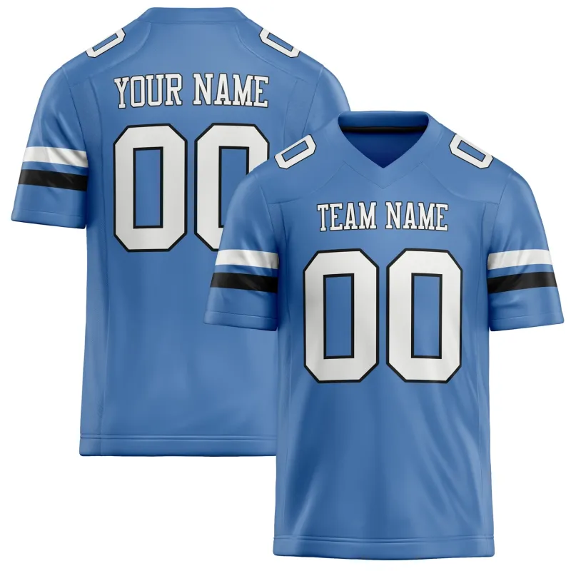 Custom Electric Blue White Solid Colour Football Jersey sold by Tailorly