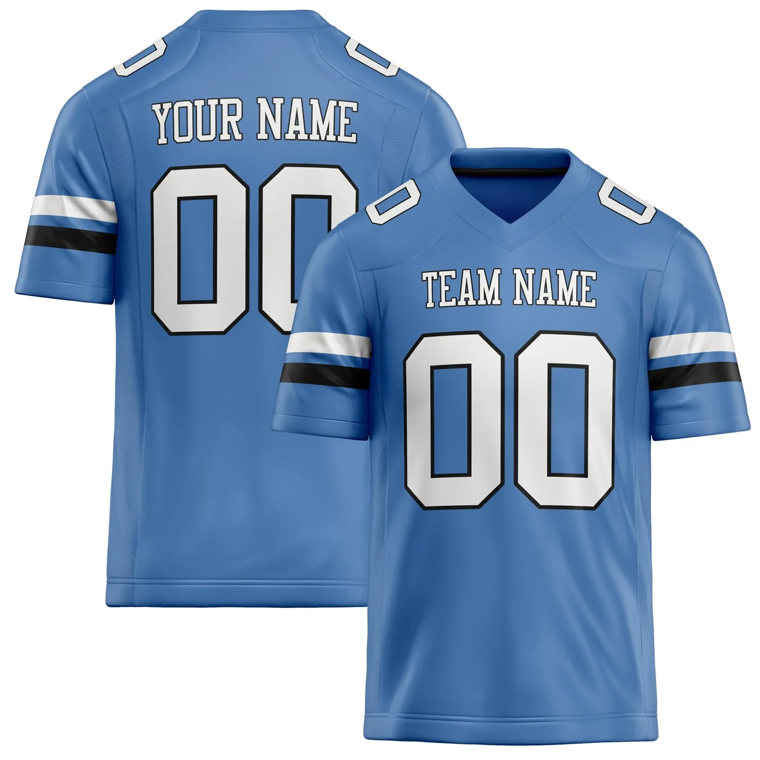 Custom Electric Blue White Solid Colour Football Jersey sold by Tailorly