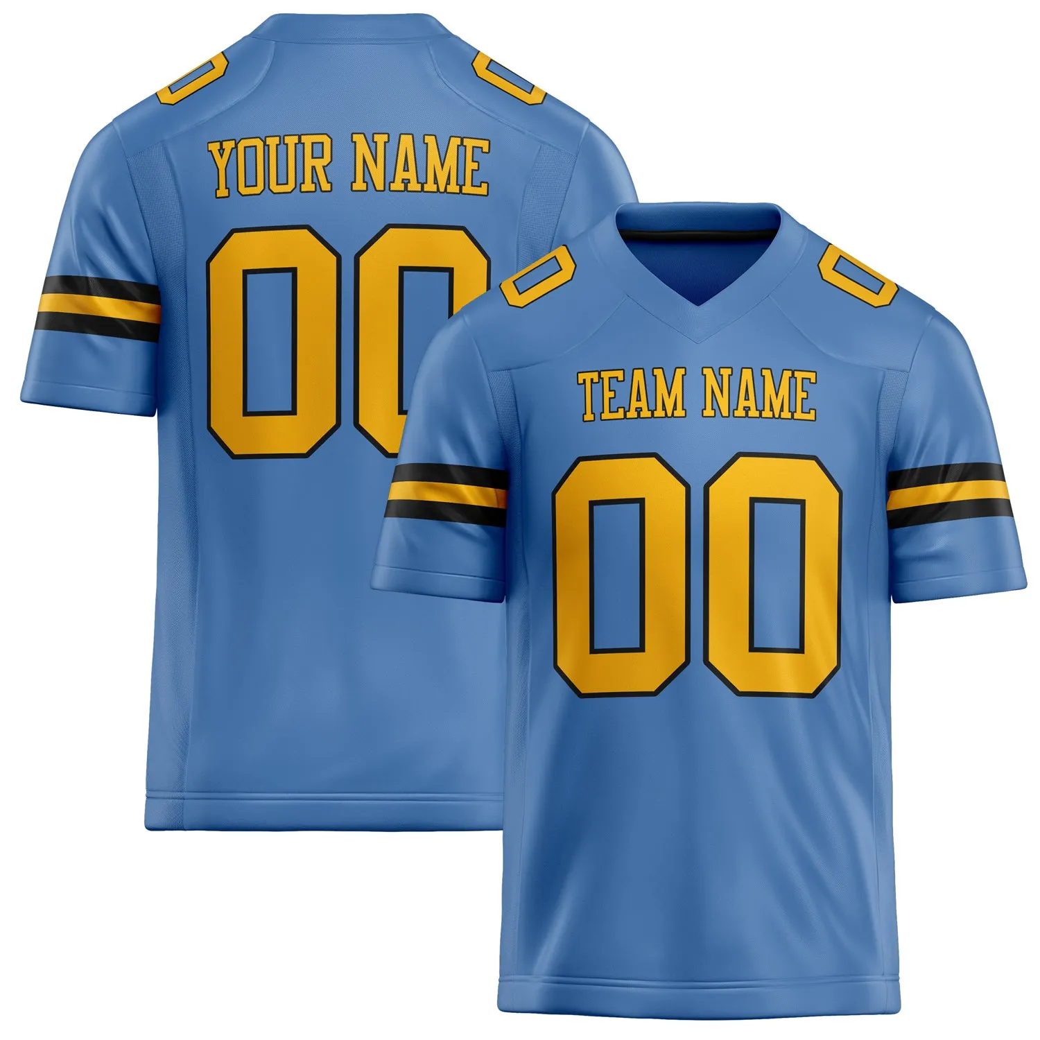 Custom Electric Blue gold Solid Colour Football Jersey sold by Tailorly