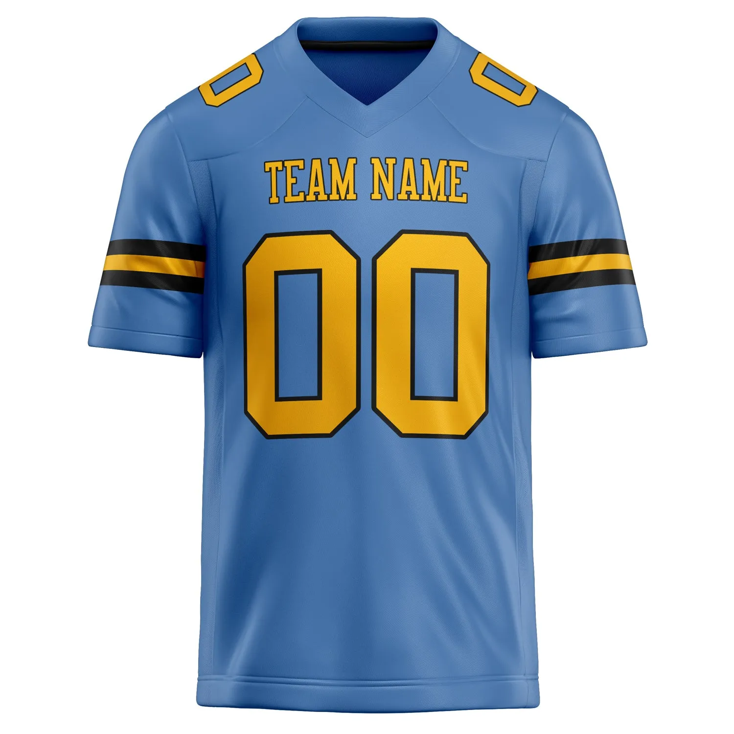 Custom Electric Blue gold Solid Colour Football Jersey sold by Tailorly product image thumbnail 2