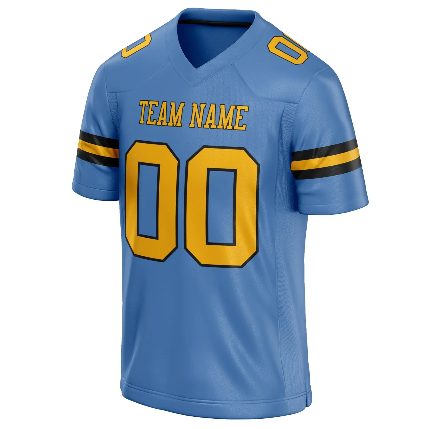 Custom Electric Blue gold Solid Colour Football Jersey sold by Tailorly product image thumbnail 3