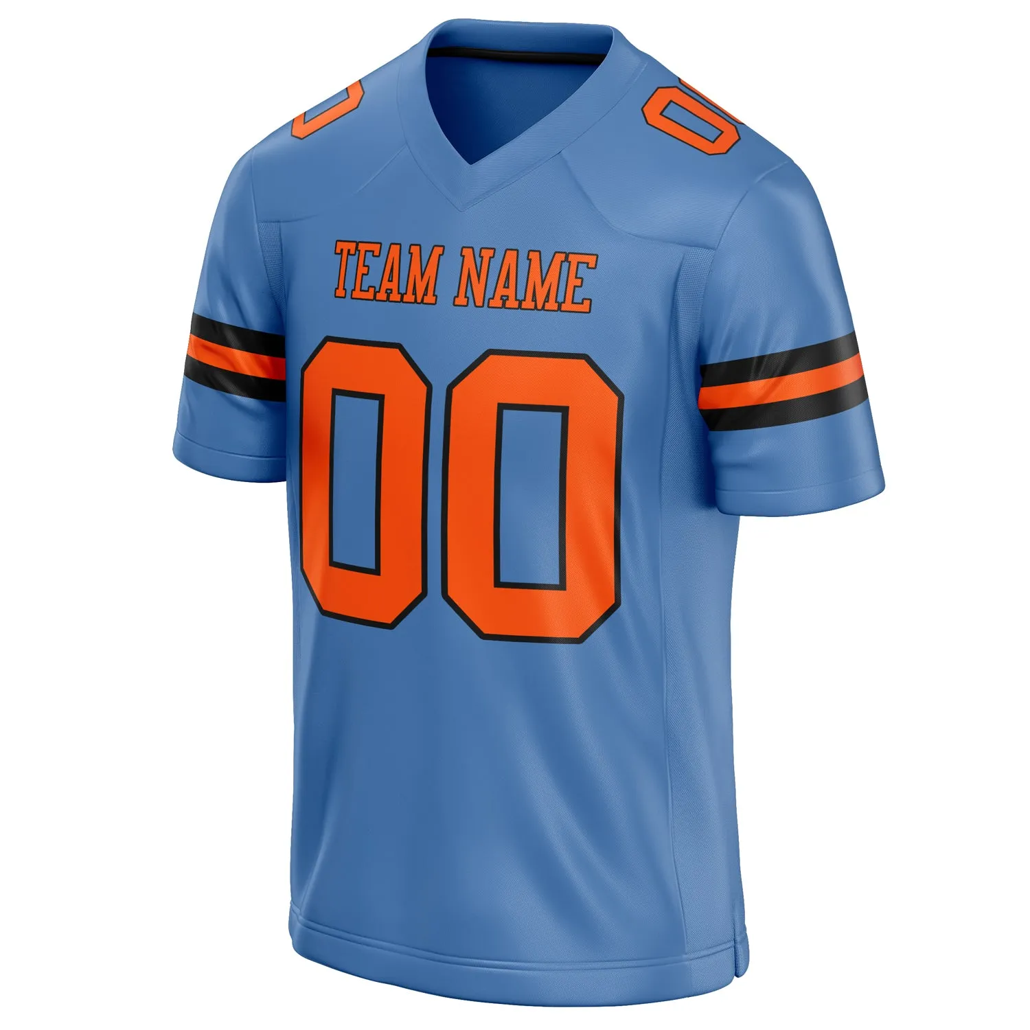 Custom Electric Blue orange Solid Colour Football Jersey sold by Tailorly product image thumbnail 3