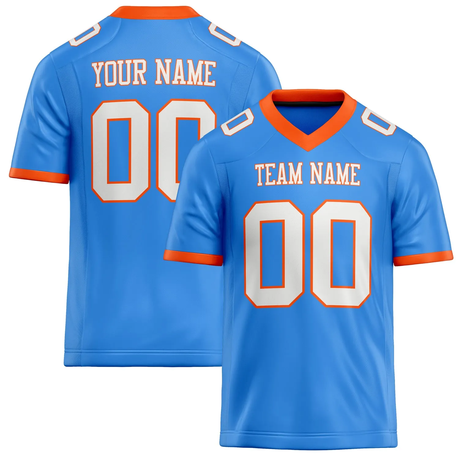 Custom Electric Blue White Solid Colour Football Jersey sold by Tailorly