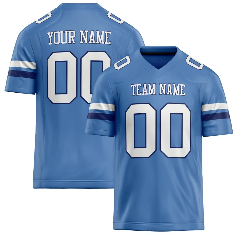 Custom Electric Blue White Solid Colour Football Jersey sold by Tailorly