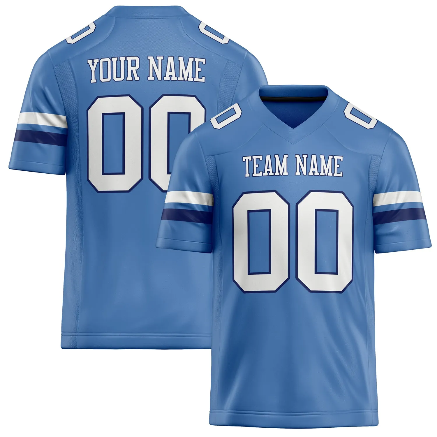 Custom Electric Blue White Solid Colour Football Jersey sold by Tailorly