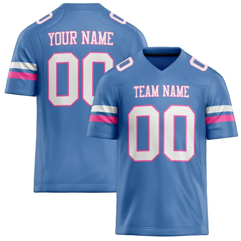 Custom Electric Blue White Solid Colour Football Jersey sold by Tailorly