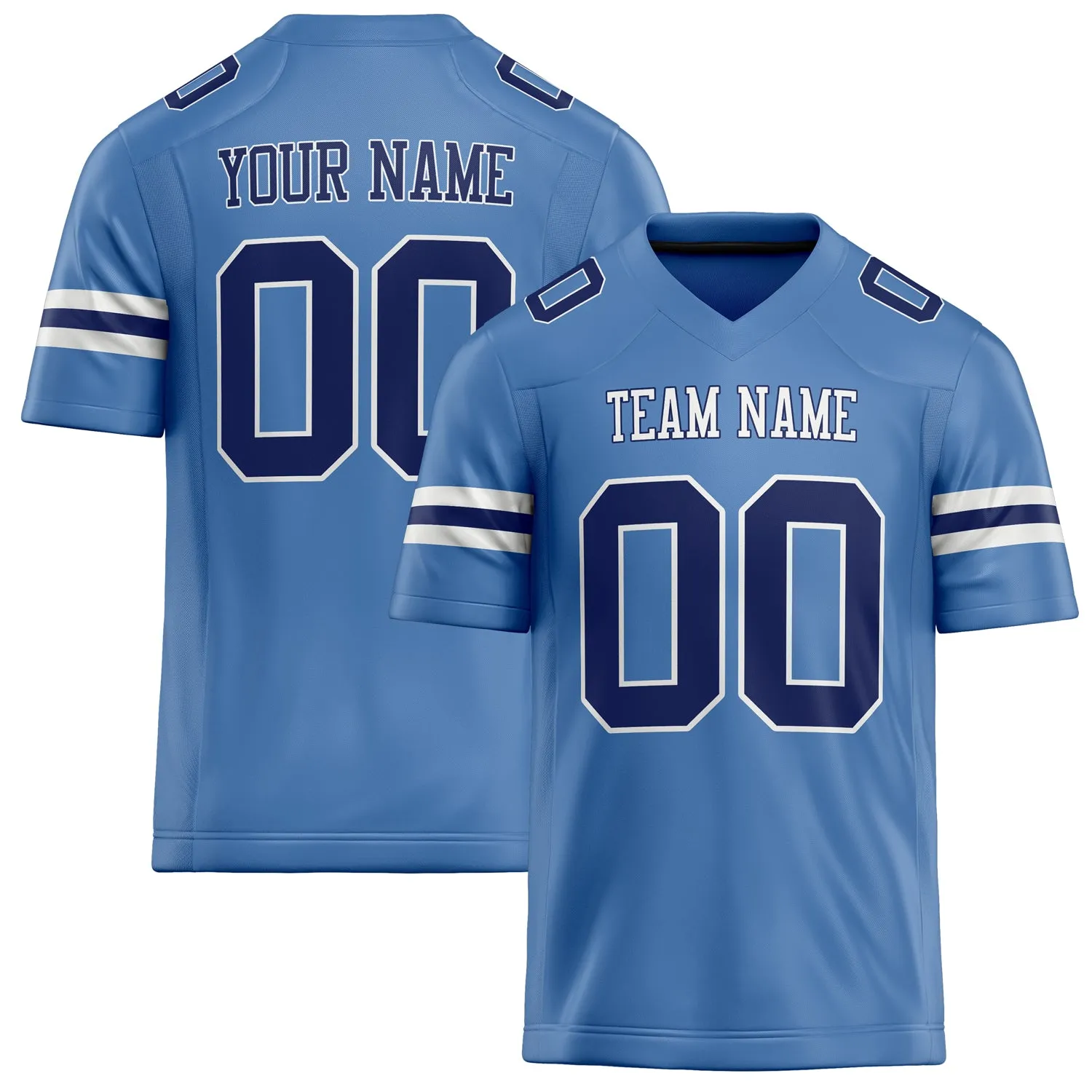 Custom Electric Blue navy Solid Colour Football Jersey sold by Tailorly