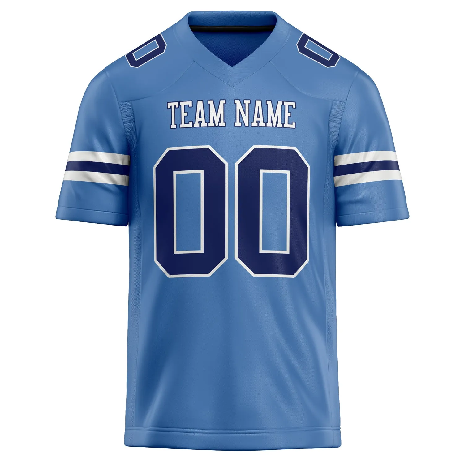 Custom Electric Blue navy Solid Colour Football Jersey sold by Tailorly product image thumbnail 2