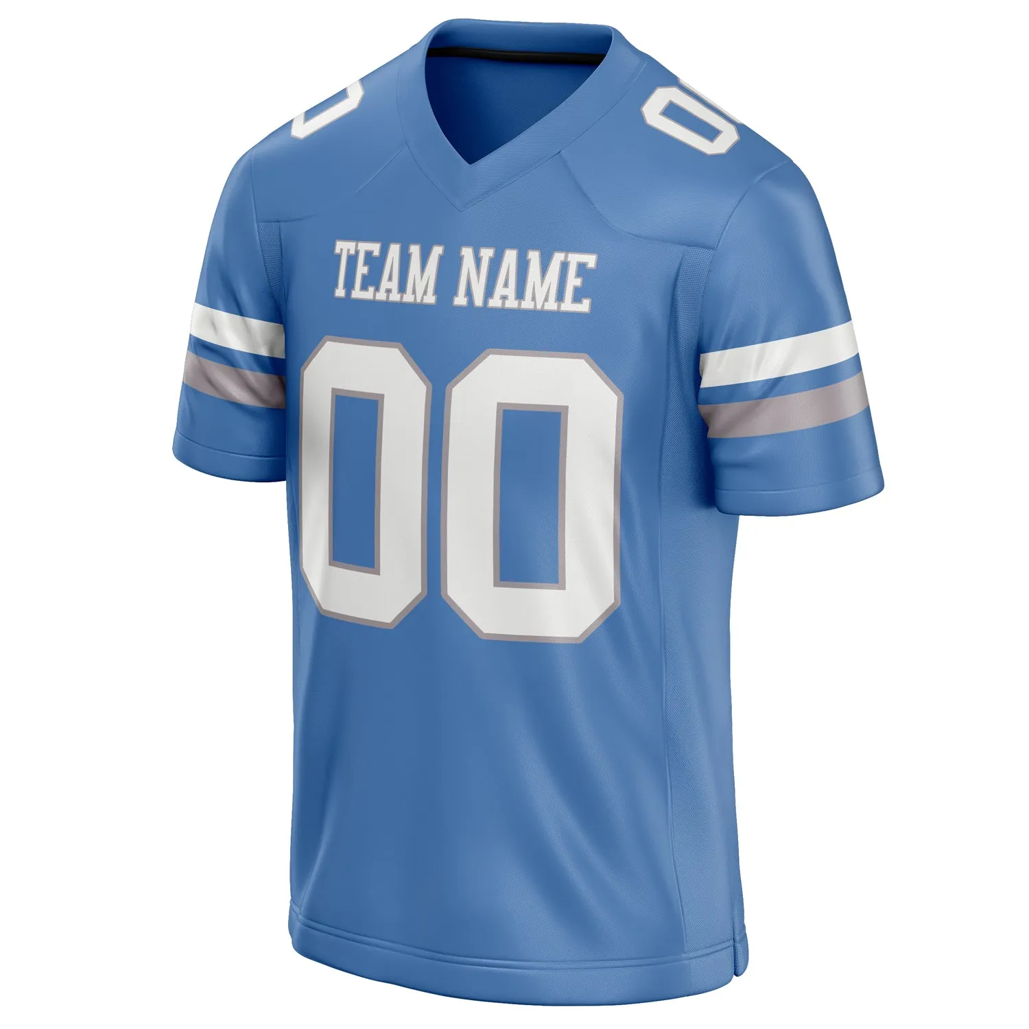 Custom Electric Blue White Solid Colour Football Jersey sold by Tailorly product image thumbnail 3