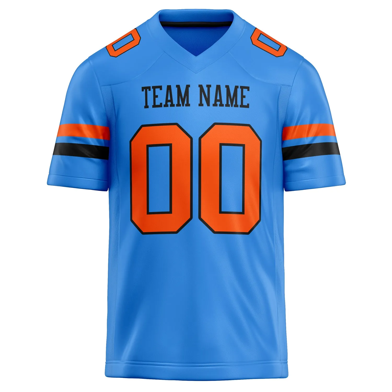 Custom Electric Blue orange Solid Colour Football Jersey sold by Tailorly product image thumbnail 2