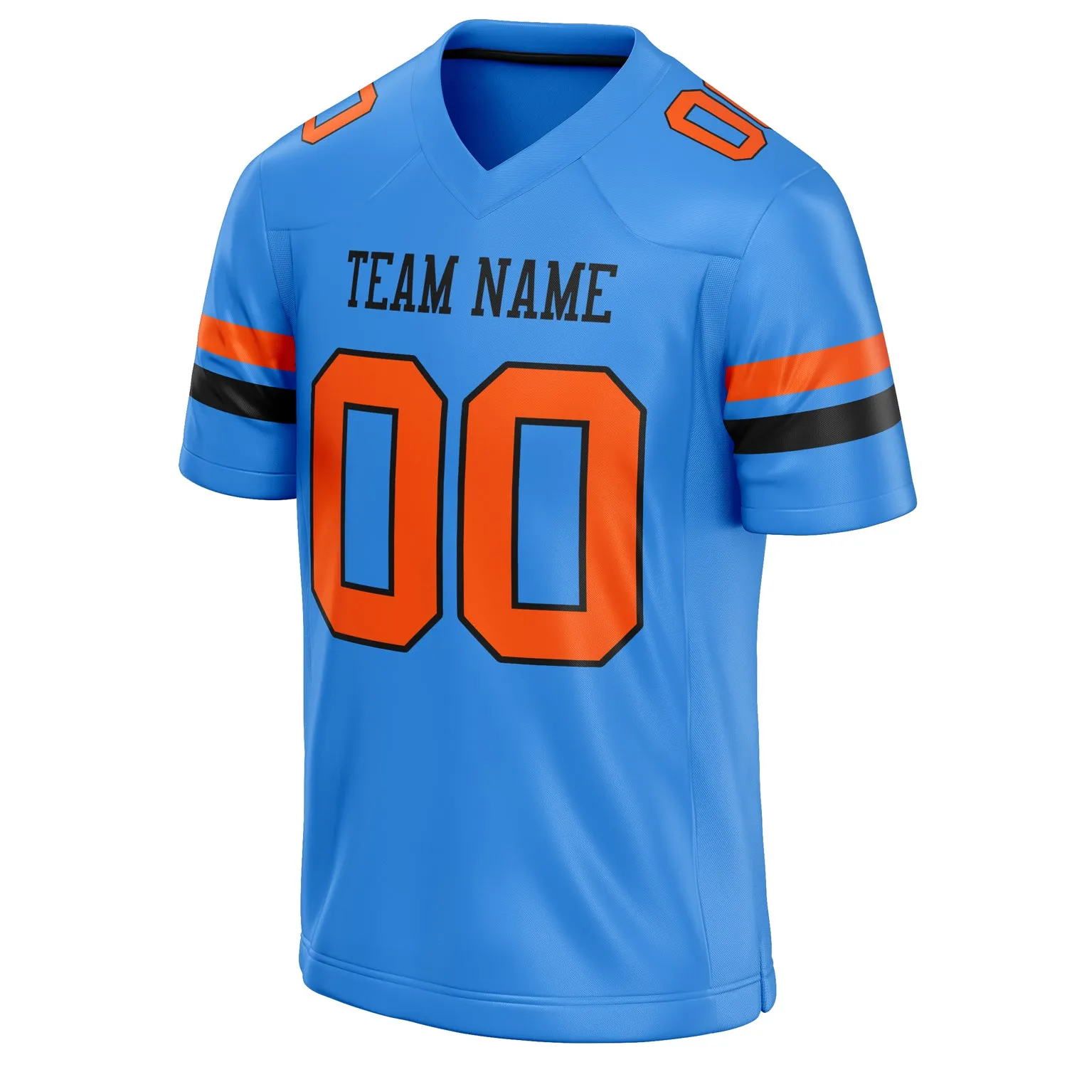 Custom Electric Blue orange Solid Colour Football Jersey sold by Tailorly product image thumbnail 3
