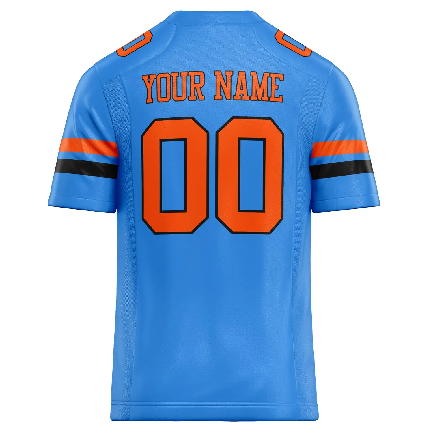 Custom Electric Blue orange Solid Colour Football Jersey sold by Tailorly product image thumbnail 4