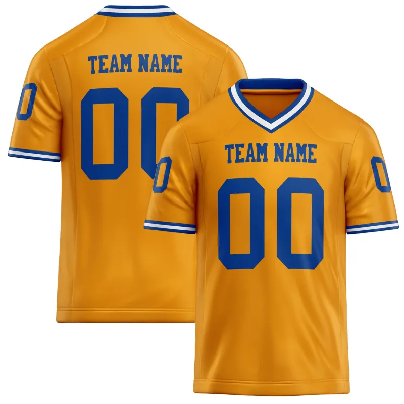 Custom Gold royal Solid Colour Football Jersey sold by Tailorly