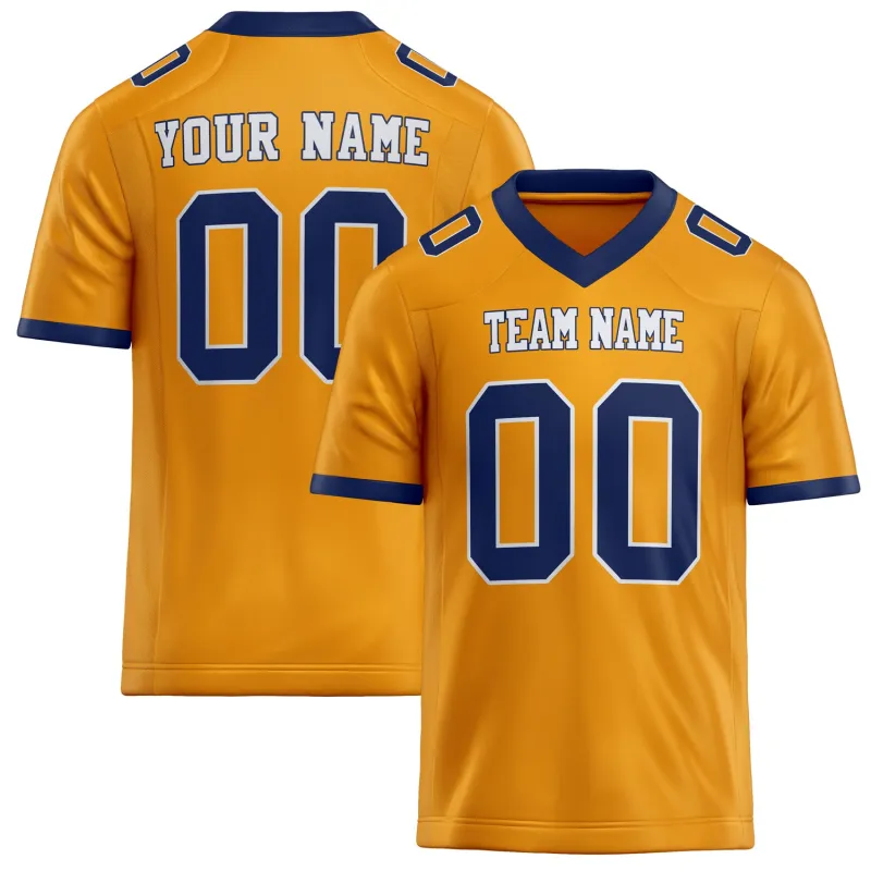 Custom Gold navy Solid Colour Football Jersey sold by Tailorly