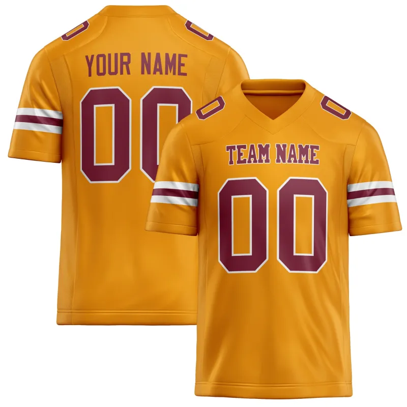 Custom Gold maroon Solid Colour Football Jersey sold by Tailorly