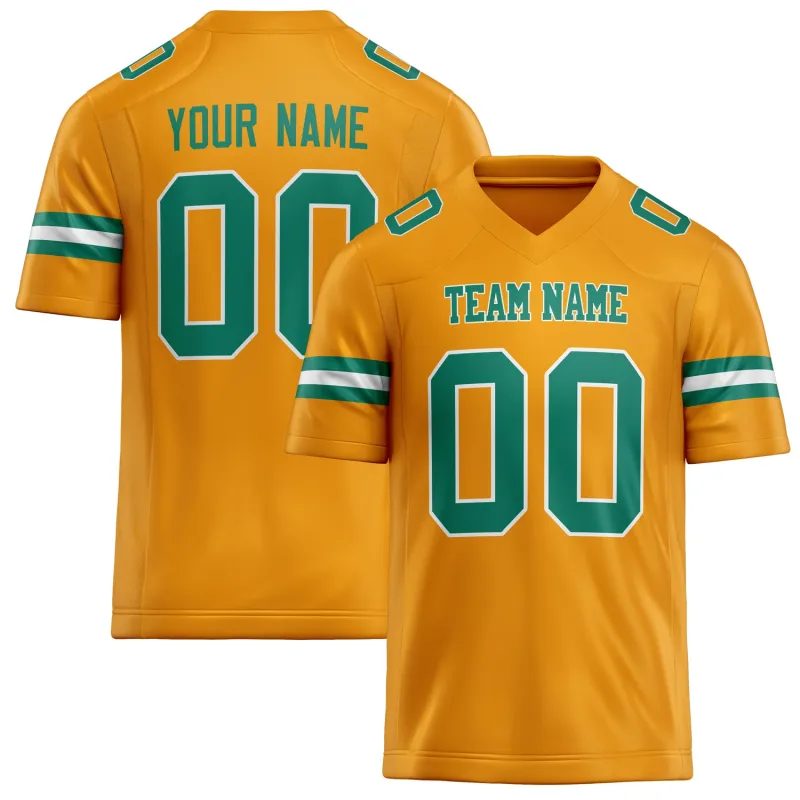 Custom Gold kelly green Solid Colour Football Jersey sold by Tailorly