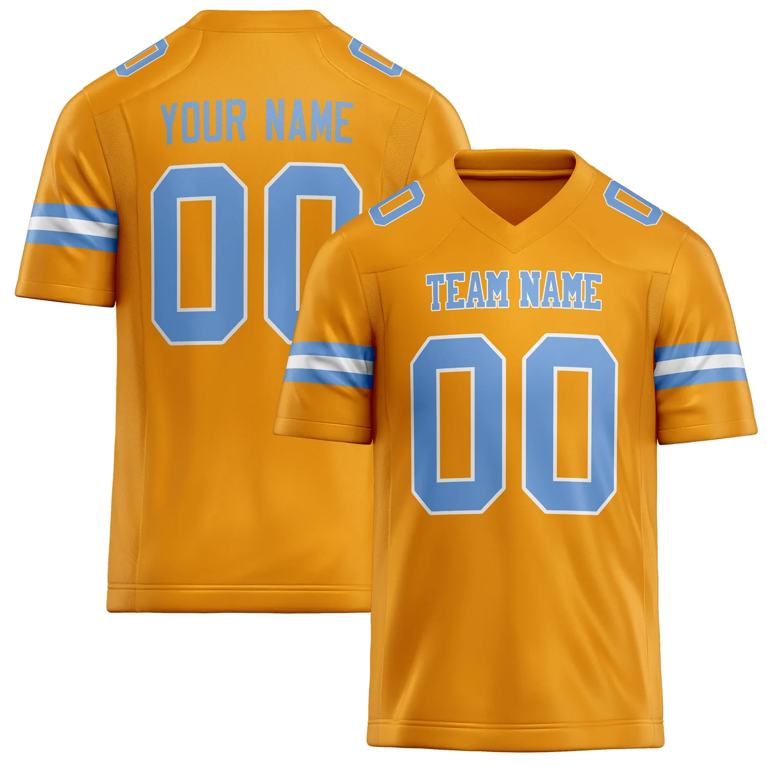 Custom Gold light blue Solid Colour Football Jersey sold by Tailorly