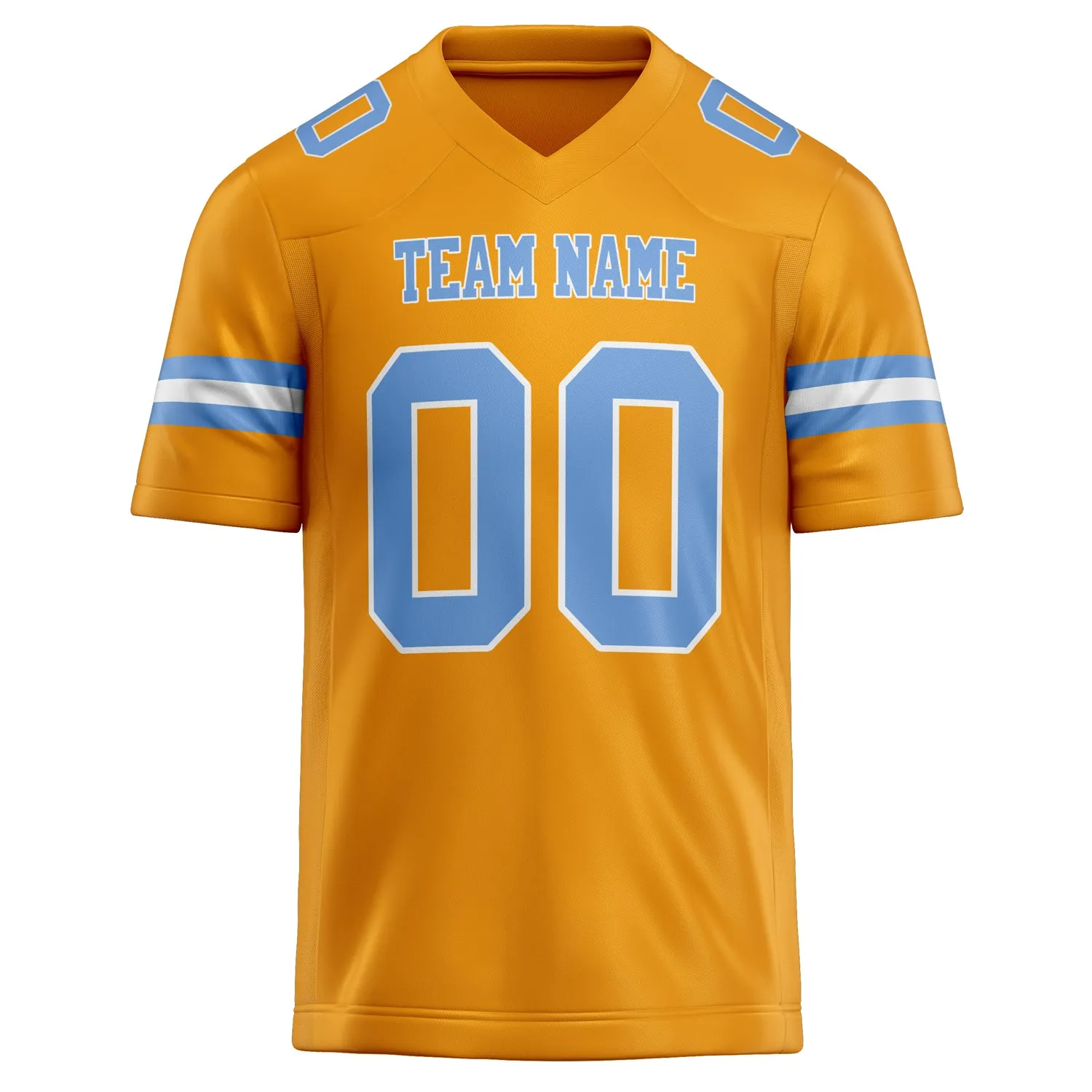 Custom Gold light blue Solid Colour Football Jersey sold by Tailorly product image thumbnail 2