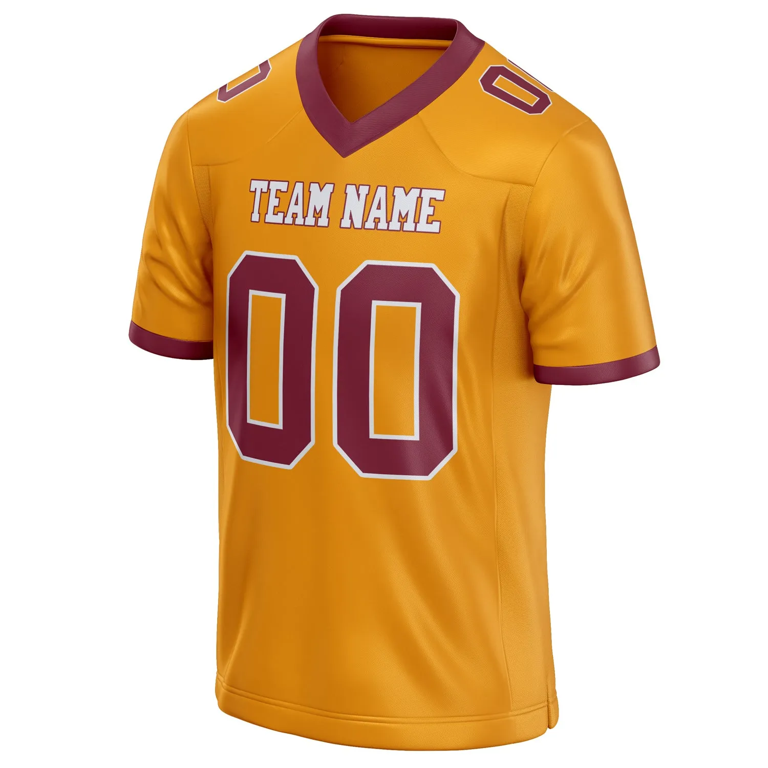 Custom Gold maroon Solid Colour Football Jersey sold by Tailorly product image thumbnail 3