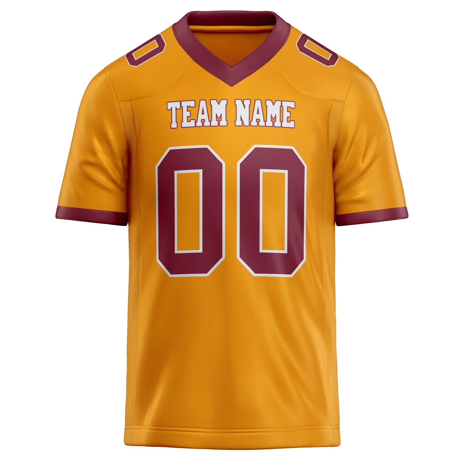 Custom Gold maroon Solid Colour Football Jersey sold by Tailorly product image thumbnail 2